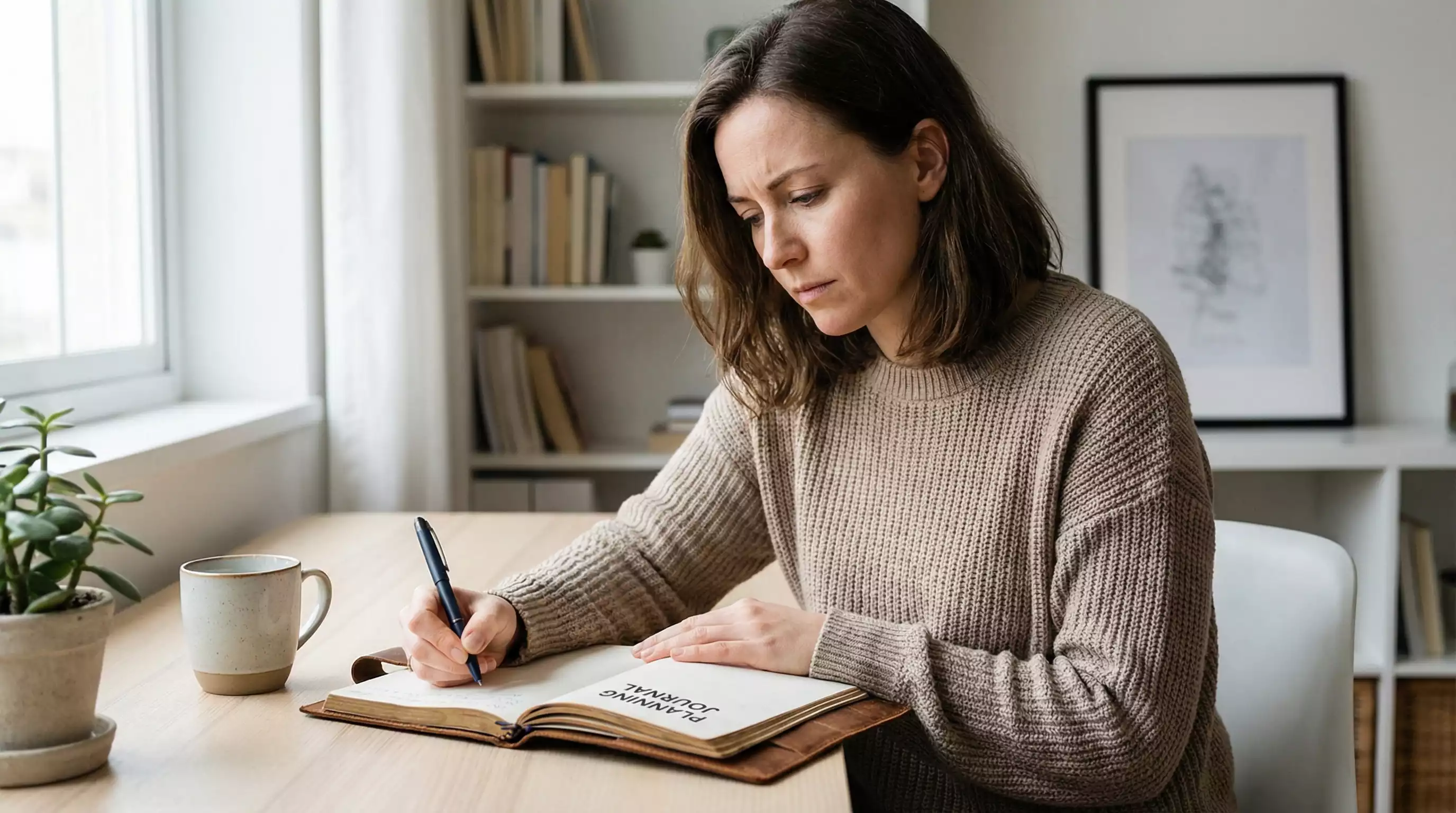 Persoon maakt financieel plan met pen en papier