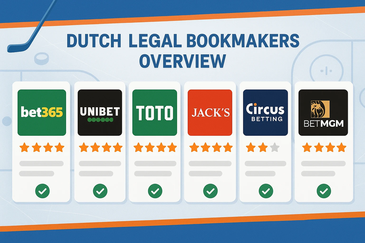 Overzicht grote bookmakers Nederland Bet365 Unibet Toto Jacks Circus