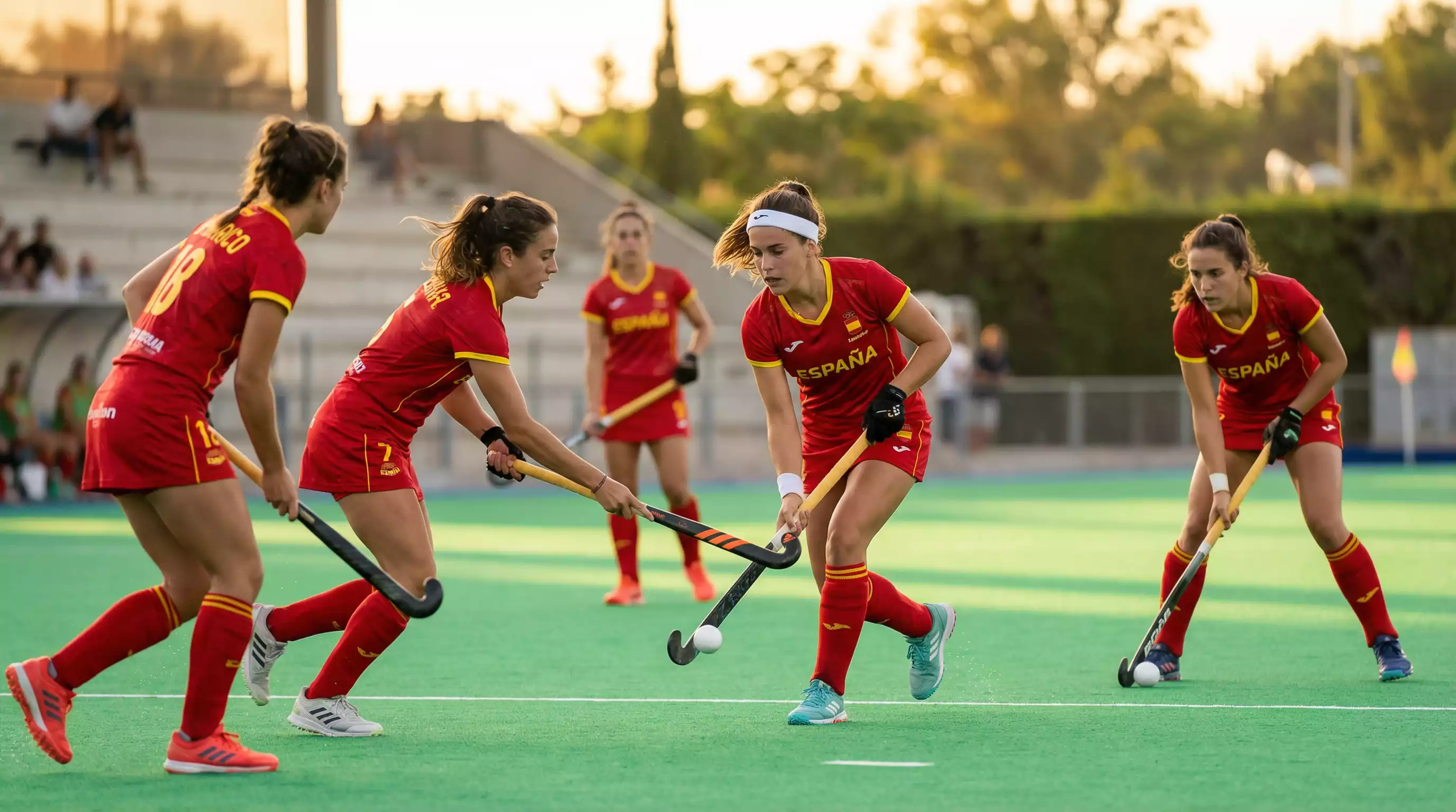 Spaans hockeyteam met technisch spel op het veld